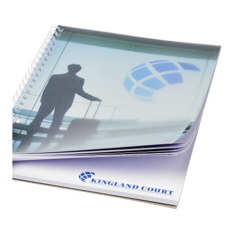 Cuaderno A5 con anillas de alambre y cubierta de PP de Desk-Mate® Blanco | 50 pages | sin montaje de publicidad | no disponible | no disponible