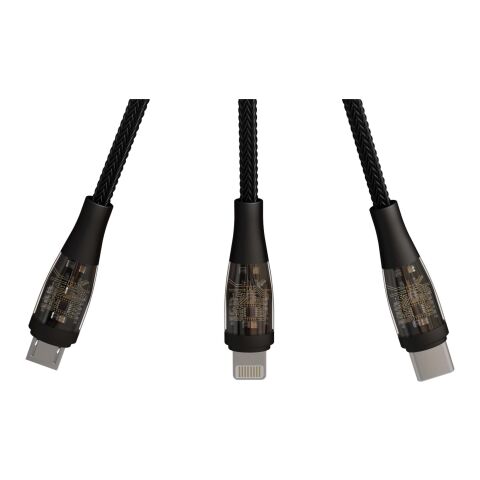 Cable de carga rápida 5 en 1 de 100 W/5 A con pantalla digital &quot;SCX.design C50&quot; Estándar | negro | sin montaje de publicidad | no disponible | no disponible