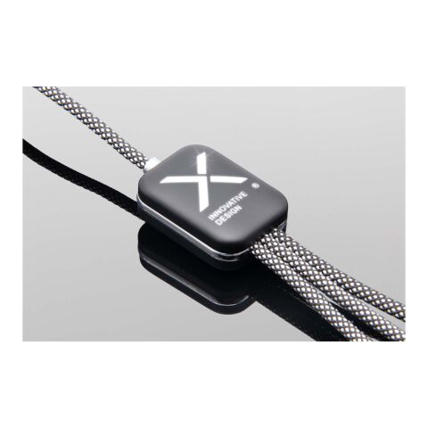 Cable de carga tipo C de 60&nbsp;W con doble logotipo retroiluminado "SCX.design C33" Estándar | Negro | sin montaje de publicidad | no disponible | no disponible