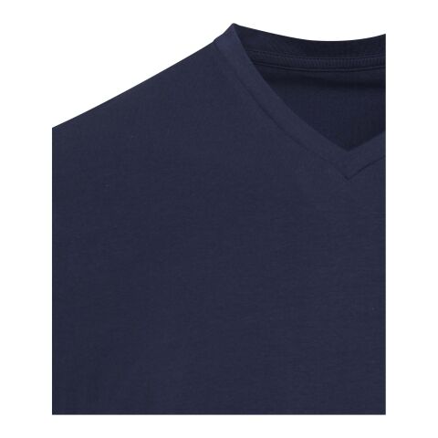 Camiseta orgánica unisex de 200 g/m² con certificado OCS de manga corta y cuello de pico "Balfour" Azul marino | XXS
