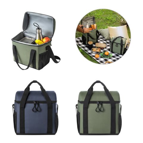 ROMA M. Bolsa térmica acolchada en poliéster reciclado 600D ripstop 11 L Azul | sin montaje de publicidad