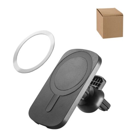 KOCH. Soporte para smartphone para coche con cargador magnético inalámbrico de 15 W en ABS reciclado (100% rABS) Negro | sin montaje de publicidad