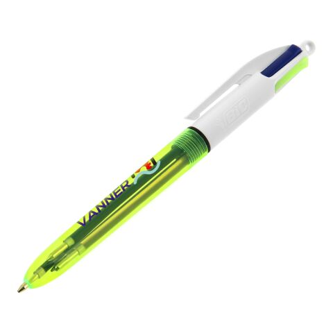 BIC® 4 Colours Fluo bolígrafo Amarillo | Impresión De Pantalla 1 color | Cuerpo-A la derecha del clip  | 30.00 mm x 43.00 mm