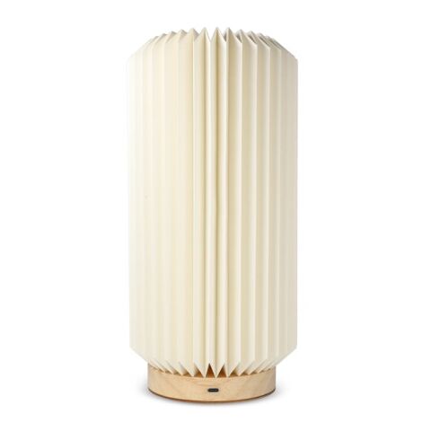 Lámpara LED de papel plegable Coollux Aurora Tall sobre base de madera, 32cm Natural | sin montaje de publicidad | no disponible | no disponible