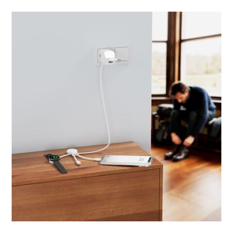 Cable múltiple Xoopar Mr. Bio Long para Apple/Samsung Watch de 1 metro Blanco | sin montaje de publicidad | no disponible | no disponible