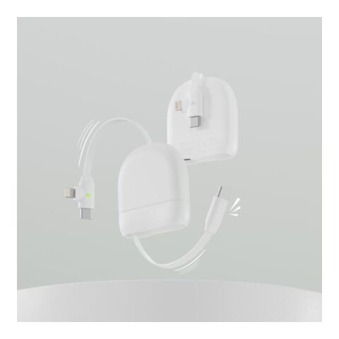 Cable retráctil USB-C y Lightning Xoopar ICE-R de 60 W y 1 metro Blanco