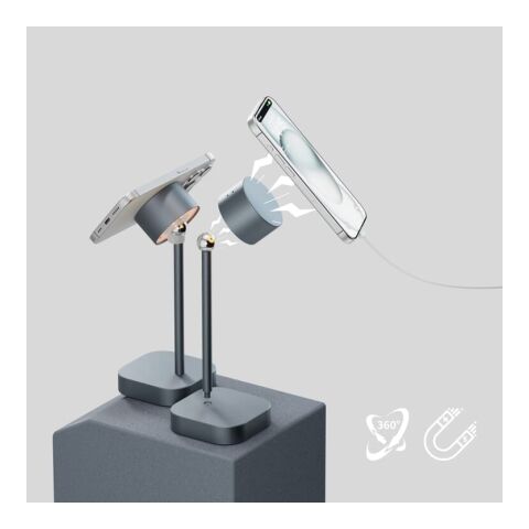Xoopar Mojiu Lámpara de mesa inteligente con control por voz gris claro | Grabado | borde tapa superior | Ø 55 mm