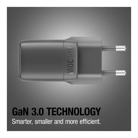 Fresh 'n Rebel Cargador rápido 30W GaN USB-C y USB-A gris oscuro