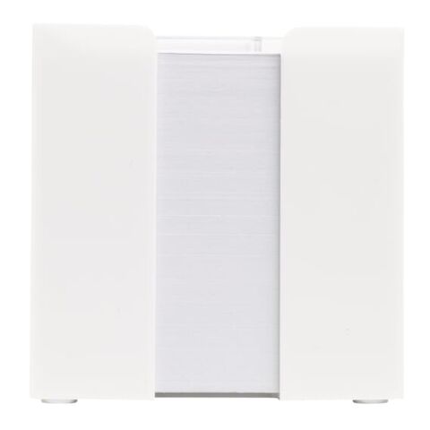 Bloque de notas 10x10x10cm FSC en caja de cubo con compartimentos para artículos Blanco | sin montaje de publicidad | no disponible | no disponible | no disponible