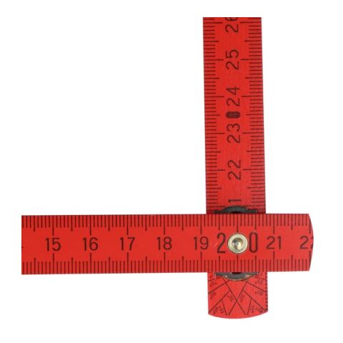 Regla plegable de madera 2m premium pintada Rojo / Blanco | sin montaje de publicidad | no disponible | no disponible | no disponible