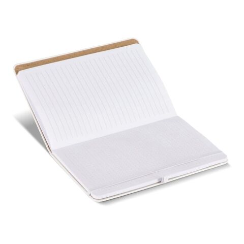 Cuaderno Olmo tapa dura PU A5 con notas adhesivas Blanco