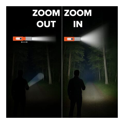 Linterna LED recargable de 10 W con función Zoom 300 lm Blanco | sin montaje de publicidad | no disponible | no disponible