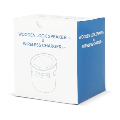 Altavoz con aspecto de madera de 3 W y cargador inalámbrico de 5 W Natural | sin montaje de publicidad | no disponible | no disponible | no disponible