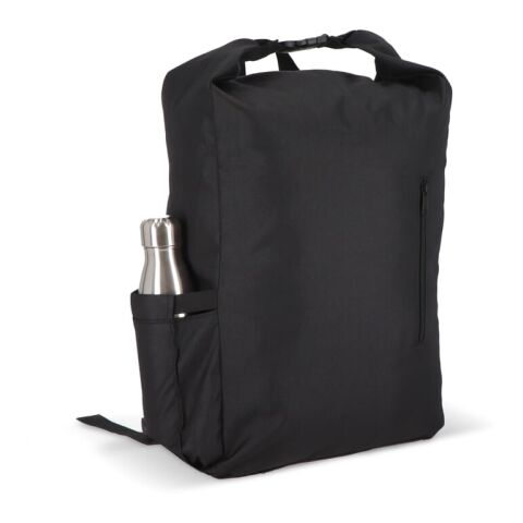 R-PET 600D Mochila con hebilla enrollable 20L Negro | sin montaje de publicidad | no disponible | no disponible