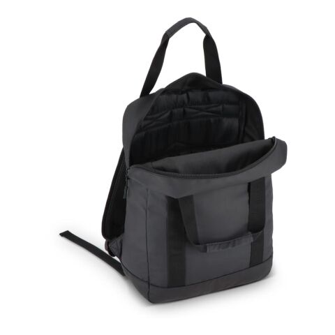 Mochila de R-PET 600D con revestimiento de PU, 27,5 x 12 x 37,5 cm, 12 litros Negro | sin montaje de publicidad | no disponible | no disponible