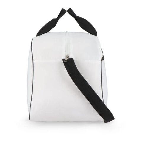 Bolsa deportiva y de viaje R-PET 600D, 48 x 25 x 28 cm, 30 litros Blanco-Negro