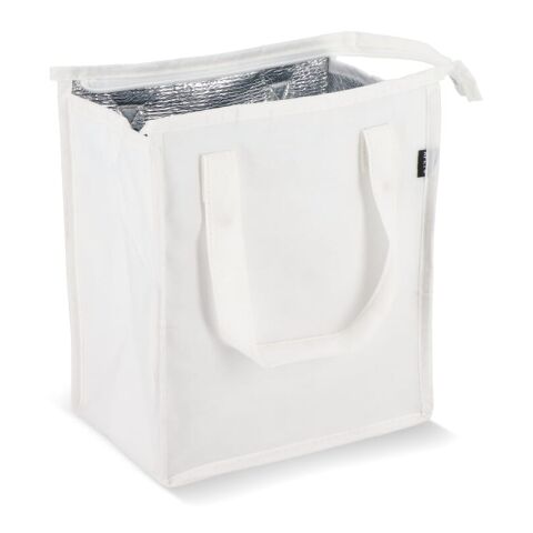 R-PET Bolsa nevera no tejida 23x 15 x 27,5 cm 75 g/m². Blanco | sin montaje de publicidad | no disponible | no disponible