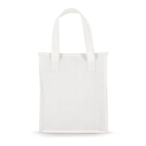 R-PET Bolsa nevera no tejida 23x 15 x 27,5 cm 75 g/m². Blanco | sin montaje de publicidad | no disponible | no disponible