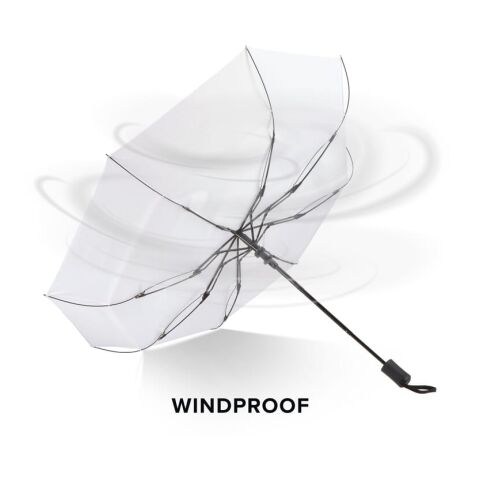 Daintree 190T Pongee 21.5" Paraguas cortaviento plegable Apertura automática Blanco | sin montaje de publicidad | no disponible | no disponible