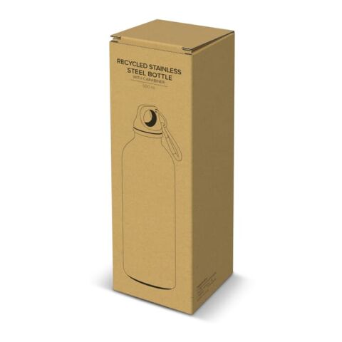 Botella de acero inoxidable reciclado de pared simple, 500 ml. Blanco