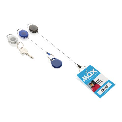 Llavero con clip alargable de ABS reciclado RCS blanco | sin montaje de publicidad | no disponible | no disponible