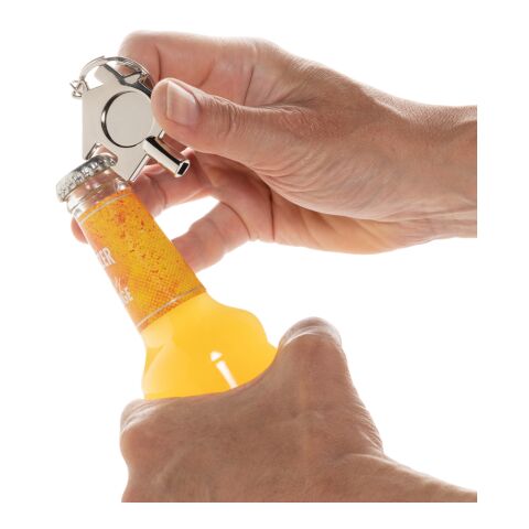 Llavero 3 en 1 de aleación de zinc reciclado RCS plata | sin montaje de publicidad | no disponible | no disponible