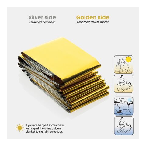 Manta de emergencia Solra en bolsa de RPET reciclado RCS negro | sin montaje de publicidad | no disponible | no disponible