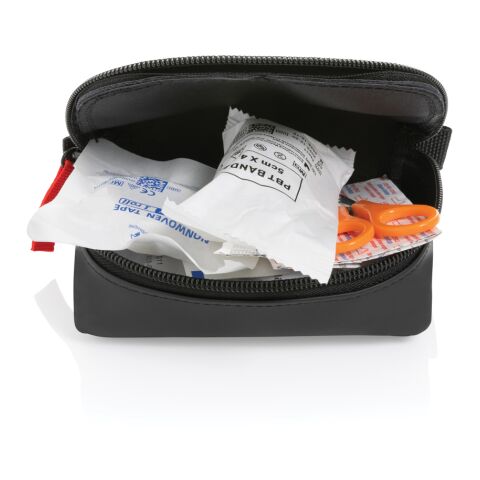 Estuche de primeros auxilios RCS de nobuk reciclado y PU negro | sin montaje de publicidad | no disponible | no disponible