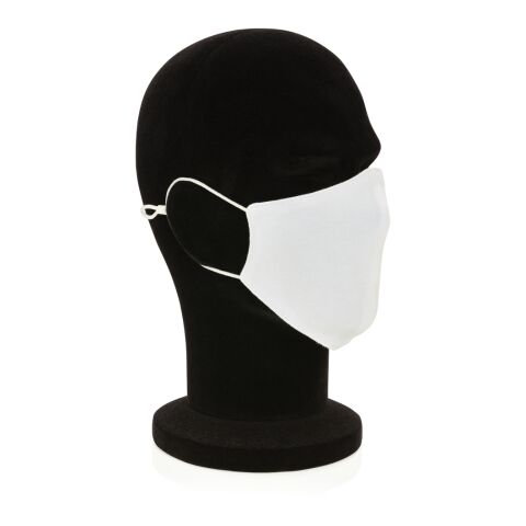 Mascarilla de algodón reutilizable de 2 capas blanco | sin montaje de publicidad | no disponible | no disponible
