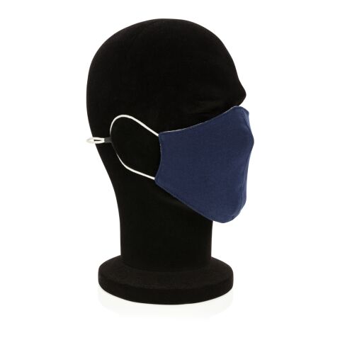 Mascarilla de algodón reutilizable de 2 capas azul marino | sin montaje de publicidad | no disponible | no disponible