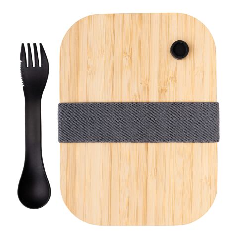 Recipiente de vidrio bento con tapa de bambú blanco | sin montaje de publicidad | no disponible | no disponible