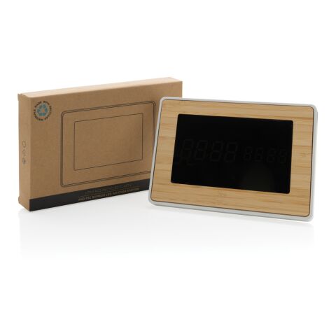 Estación metereológica Utah RCS Rplastic FSC®bambú LED marron | sin montaje de publicidad | no disponible | no disponible