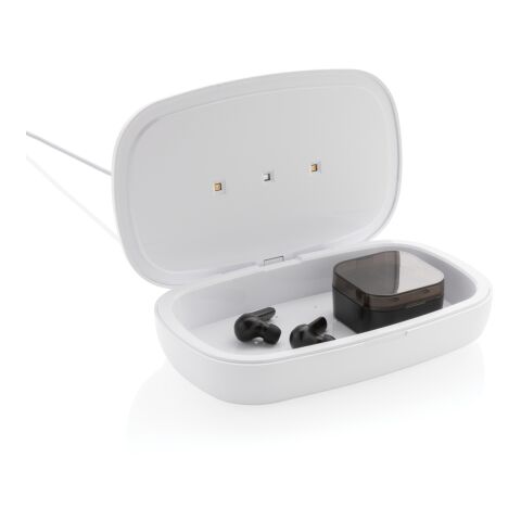Caja esterilizadora UV-C con cargador inalámbrico de 5W blanco | sin montaje de publicidad | no disponible | no disponible