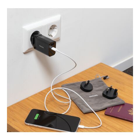 Cargador de viaje PD ultrarrápido Philips negro | sin montaje de publicidad | no disponible | no disponible