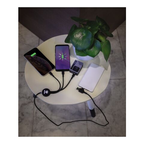 Cable 6 en 1 con logo iluminado negro | sin montaje de publicidad | no disponible | no disponible