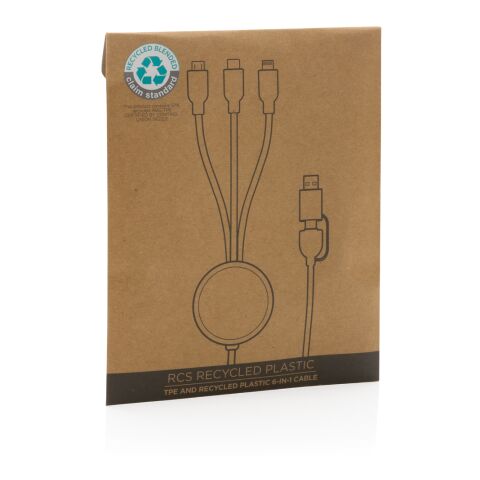 Cable RCS 6 en 1 de TPE y plástico reciclado negro | sin montaje de publicidad | no disponible | no disponible