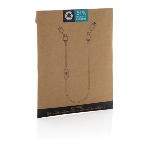 Cable protección piratería reciclado 60W Datalock RCS negro | sin montaje de publicidad | no disponible | no disponible