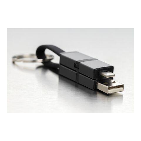 Cable carga rápida 4 en 1 de aluminio reciclado Terra 60W gris | sin montaje de publicidad | no disponible | no disponible