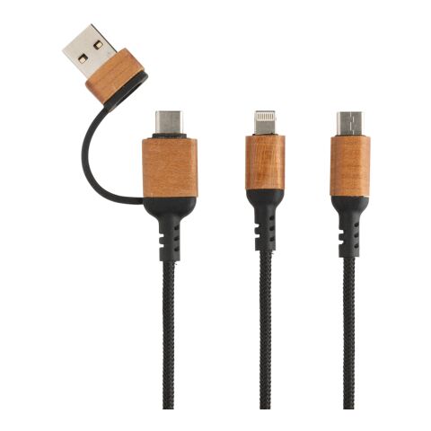 Cable Ohio 6 en 1 de plástico reciclado certificado RCS negro | sin montaje de publicidad | no disponible | no disponible