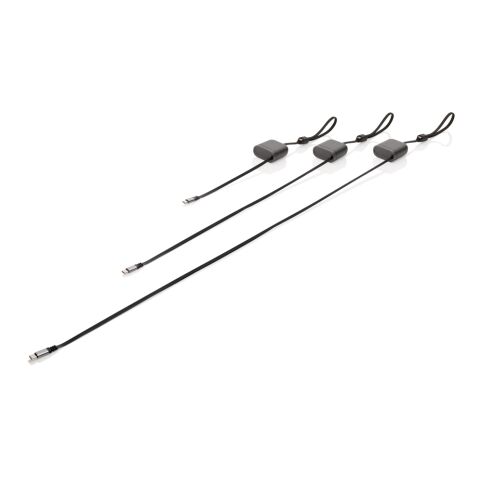 Cable de carga rápida 100W retráctil reciclado Spira RCS gris