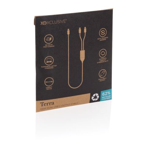 Cable de salida dual USB-C Terra 100W RCS negro-gris