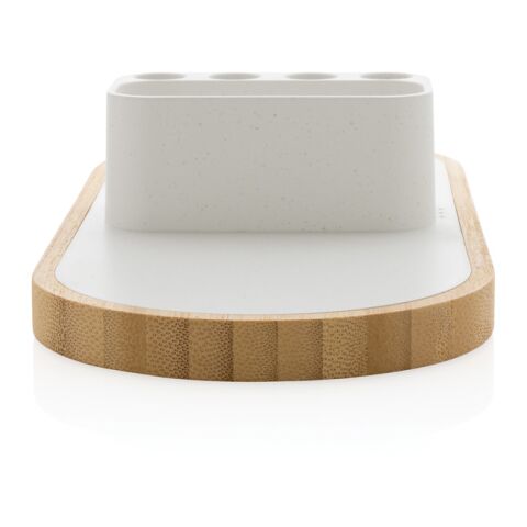 Cargador inalámbrico Ontario FSC®&amp; RCS rplastic 10W blanco | sin montaje de publicidad | no disponible | no disponible