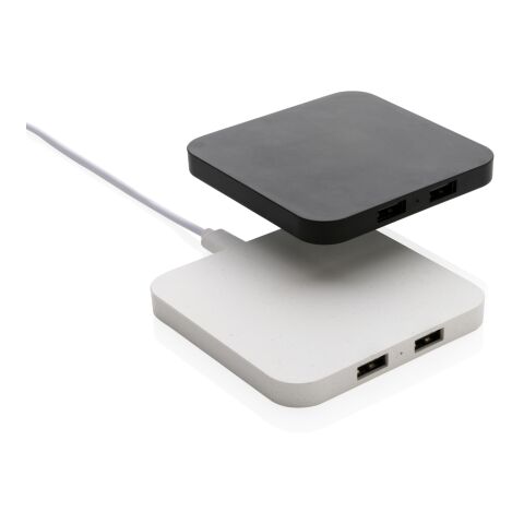 Cargador Inalámbrico 10W plástico reciclado RCS blanco | sin montaje de publicidad | no disponible | no disponible