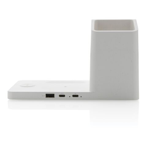 Cargador Ontario RCS plástico reciclado/bambú 15W 3 en 1 blanco | sin montaje de publicidad | no disponible | no disponible