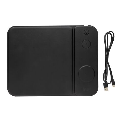 Alfombrilla de ratón Swiss Peak RCS PU reciclado 15W 3 en 1 negro | sin montaje de publicidad | no disponible | no disponible