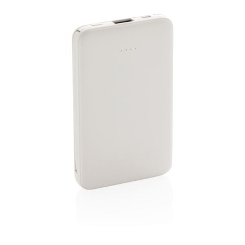 Powerbank 5.000 mAh de bolsillo con cables integrados blanco | sin montaje de publicidad | no disponible | no disponible
