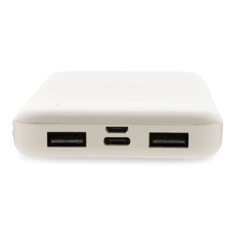 Powerbank inalámbrico de plástico reciclado estándar RCS blanco | sin montaje de publicidad | no disponible | no disponible