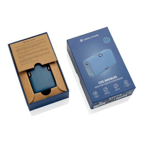Powerbank Urban Vitamin Los Angeles plástico reciclado RCS azul | sin montaje de publicidad | no disponible | no disponible