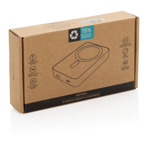 Batería magnética plástico reciclado Amporia RCS 10.000 mAh negro | sin montaje de publicidad | no disponible | no disponible
