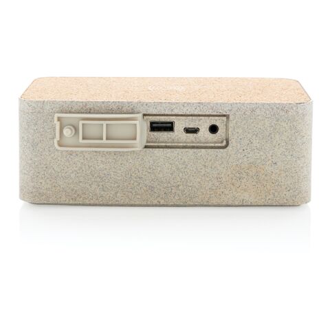 Altavoz cargador inalámbrico de paja de trigo marrón | sin montaje de publicidad | no disponible | no disponible